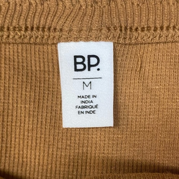 Nwt | BP. Picot Trim Cotton Blend Rib Bodysuit in Tan Dale Size Small & Medium - Picture 3 of 6